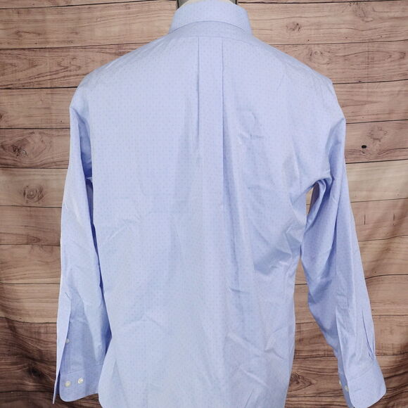 BROOKS BROTHERS REGENT NON-IRON BLUE BUTTON DOWN DRESS SHIRT 16.5 2/3 - Picture 4 of 6